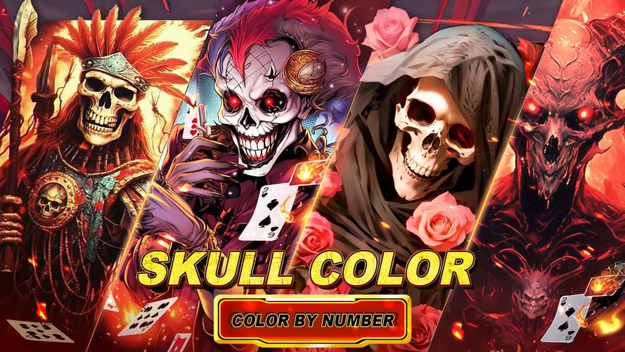 Dark Skeleton Color by number स्क्रीनशॉट 3