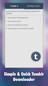 Photo & Video Explorer and Downloader for Tumblr Скриншот 0