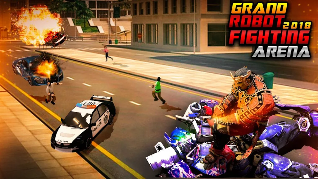 Futuristic Robot City Fighting 3D Game Ảnh chụp màn hình 3