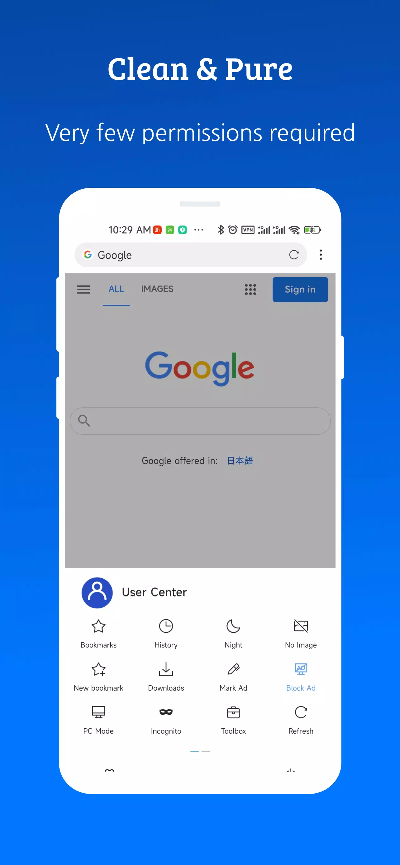 XBrowser Zrzut ekranu 1