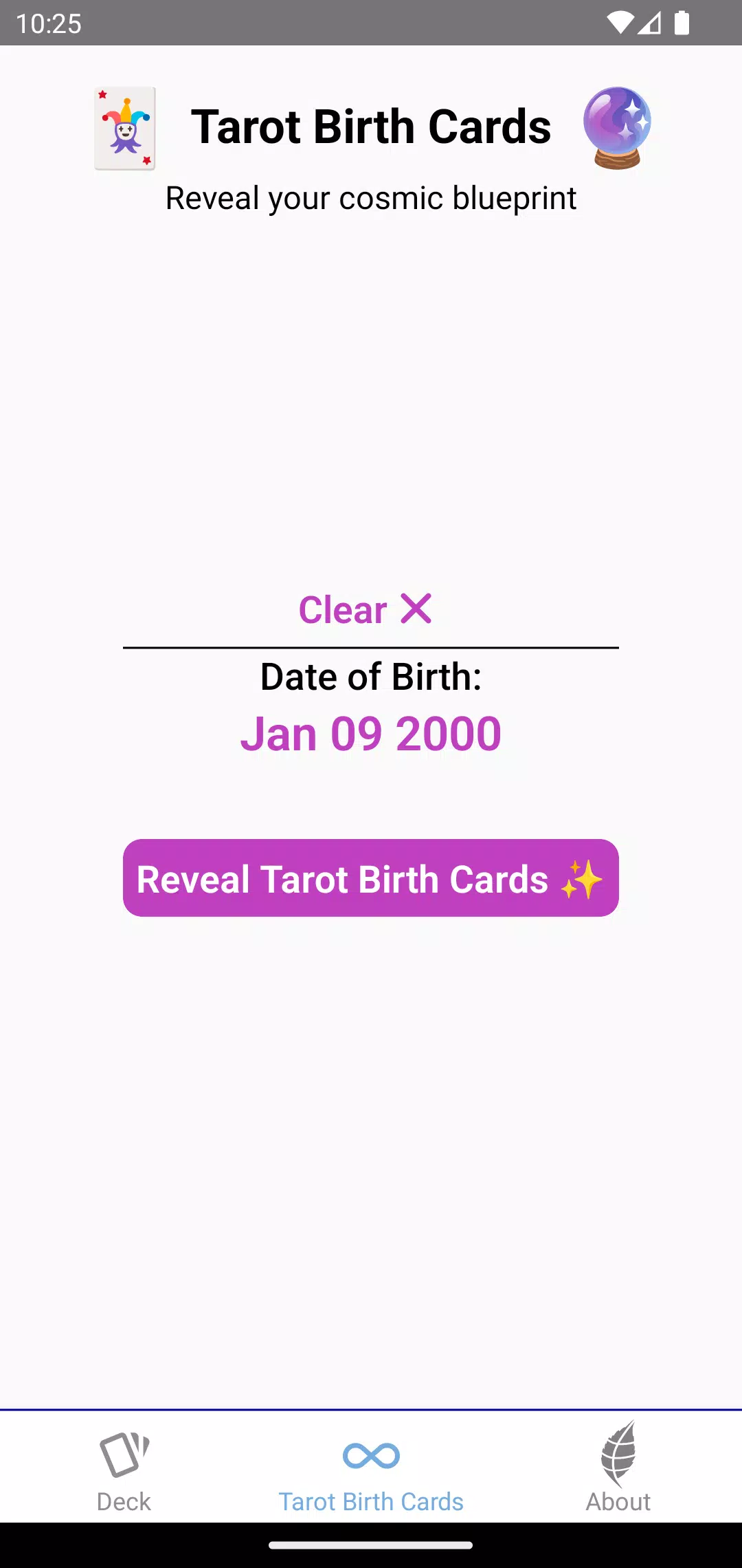 Tarot Birth Cards Capture d'écran 1