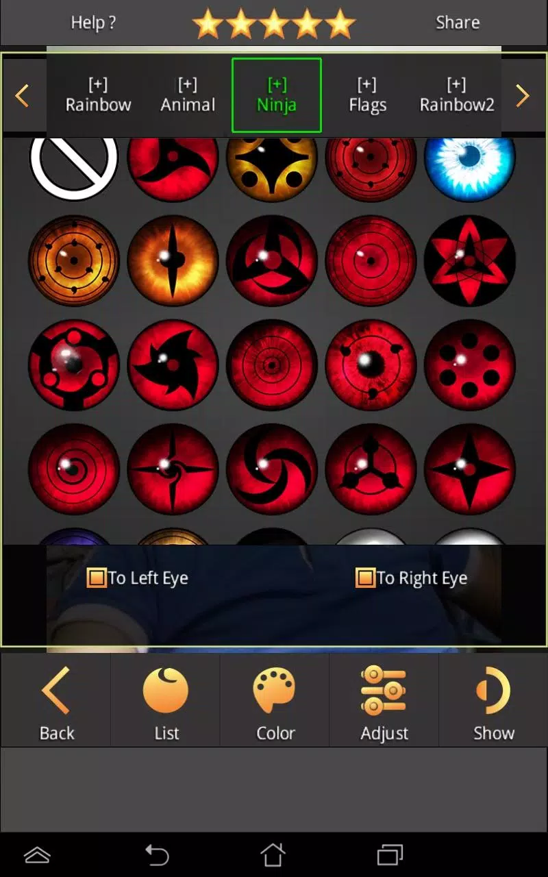 Sharingan - Eye And Hair Color Screenshot 2