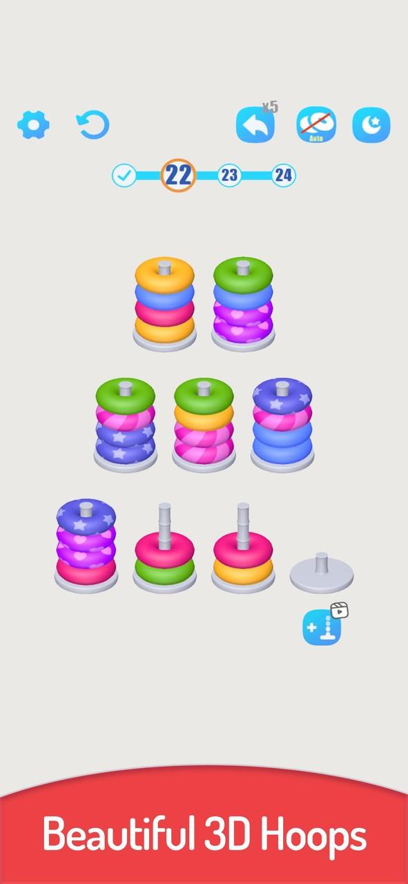 3D Color Sort Hoop Stack スクリーンショット 2