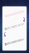 How to draw rockets by steps ภาพหน้าจอ 1