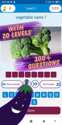 Guess the vegetable game ဖန်သားပြင်ဓာတ်ပုံ 2