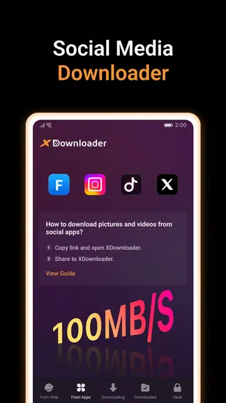 X Video Downloader & Player Zrzut ekranu 1