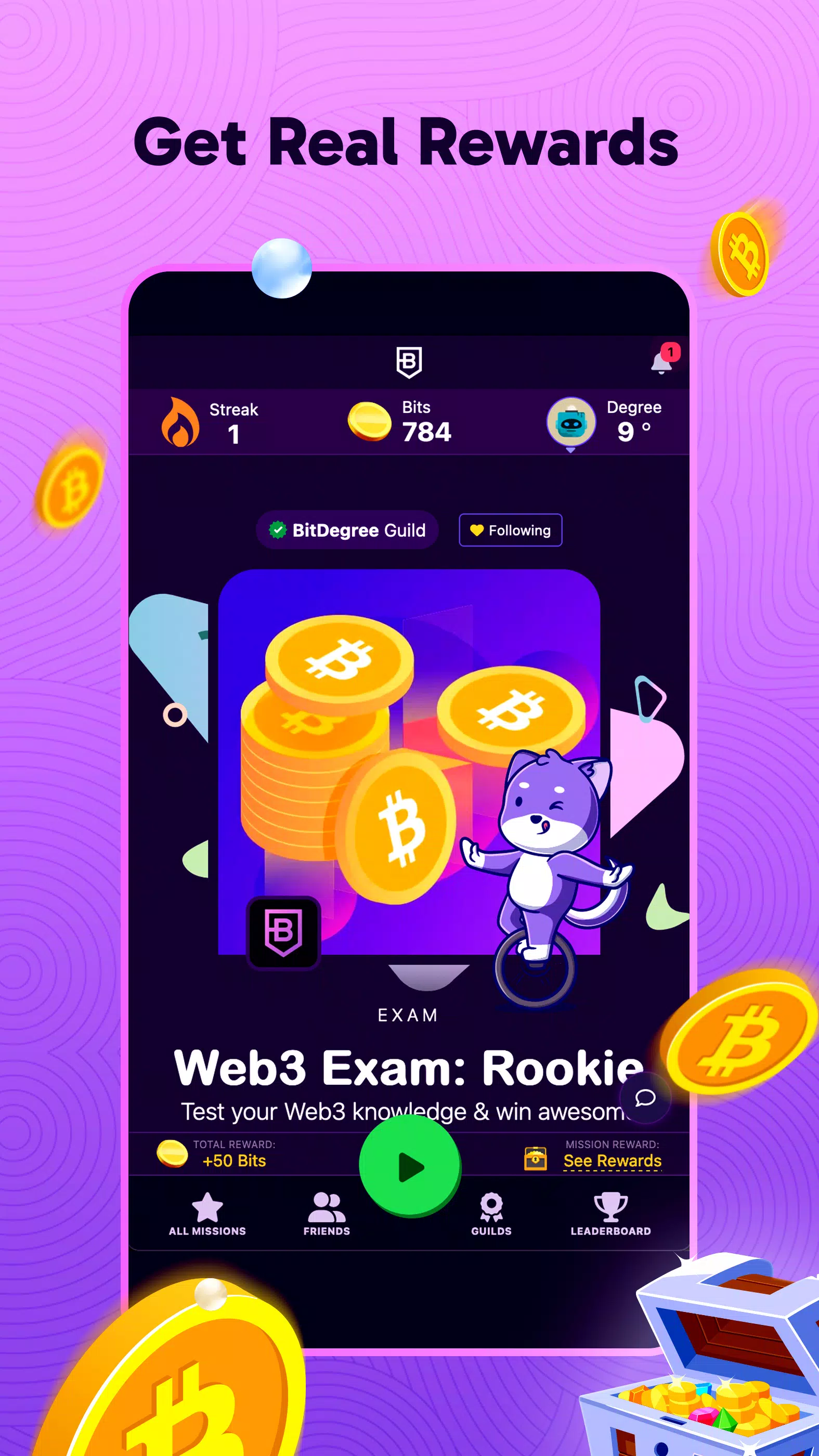 BitDegree: Play & Earn Crypto Ekran Görüntüsü 0