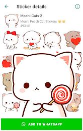 Mochi Cat Stickers for WhatsAp Скриншот 1