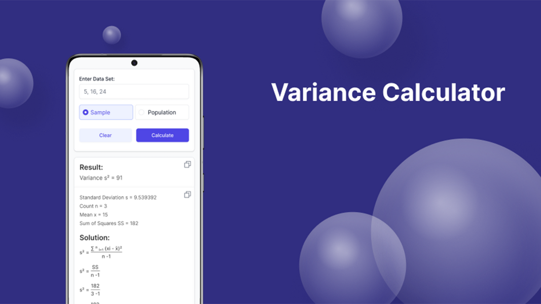 Variance Calculator ภาพหน้าจอ 2