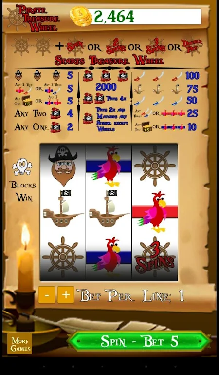 Pirate Treasure Wheel ဖန်သားပြင်ဓာတ်ပုံ 0