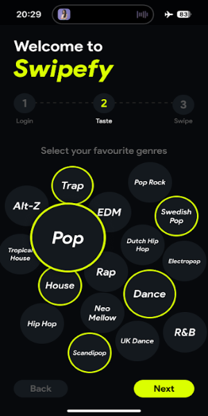 Schermata Swipefy for Spotify 2