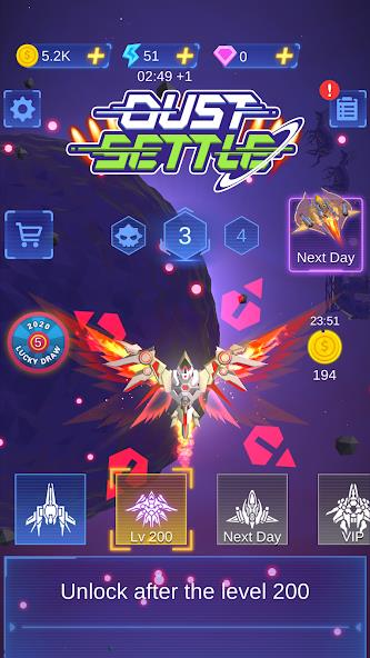 Dust Settle 3D - Galaxy Attack Mod ဖန်သားပြင်ဓာတ်ပုံ 0