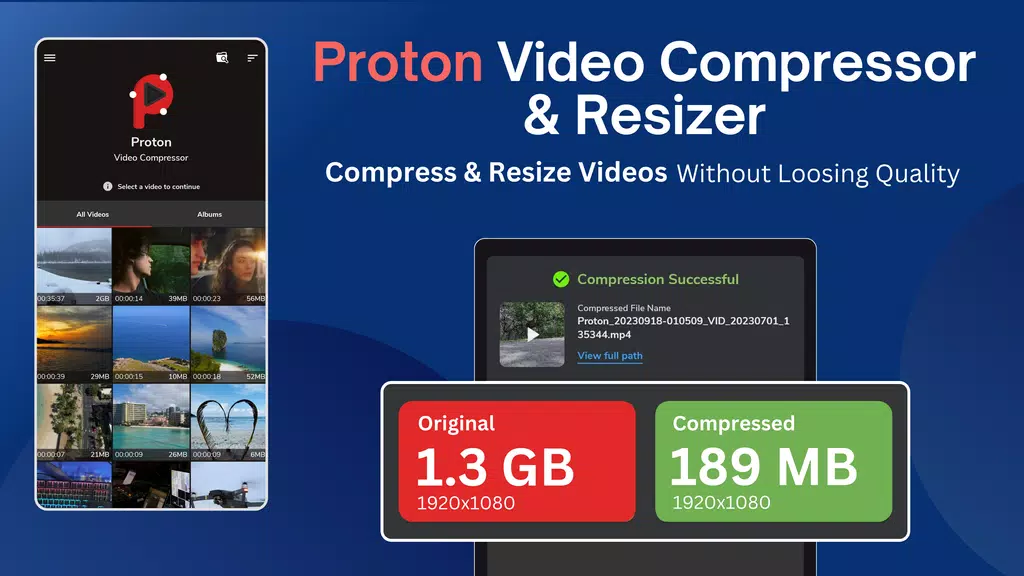 Reduce & compress video size Ảnh chụp màn hình 0