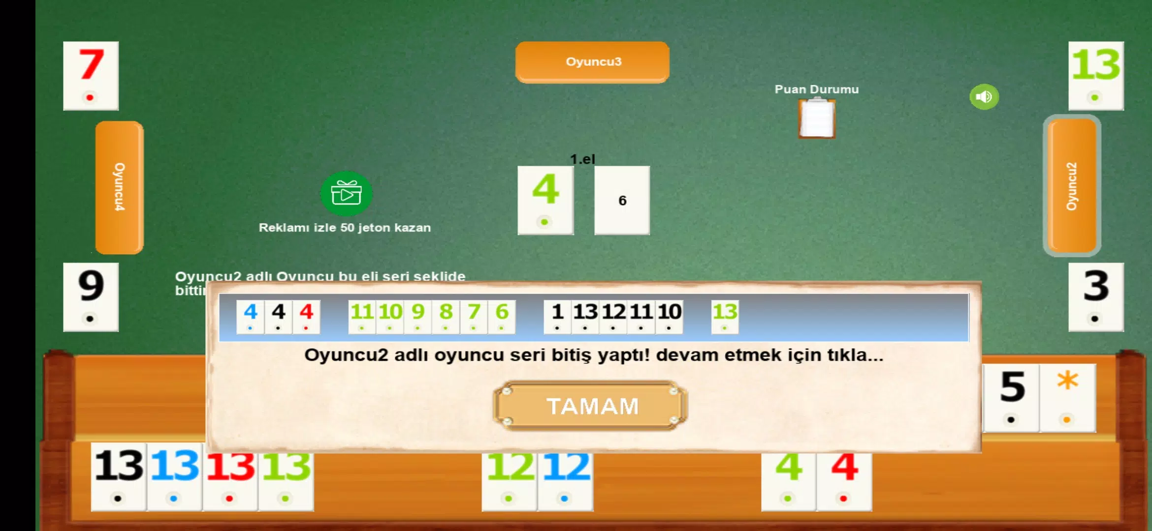 İnternetsiz Okey स्क्रीनशॉट 3