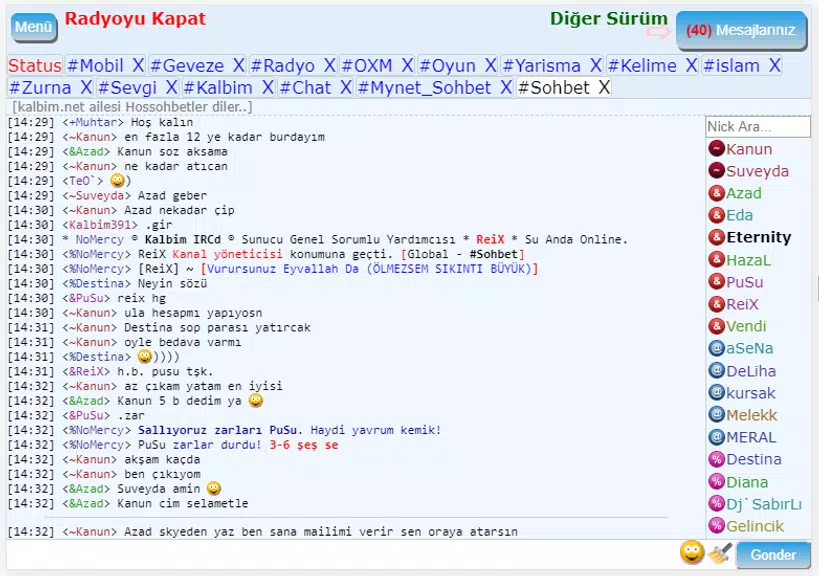 Mirc Sohbet Chat Odaları Tangkapan skrin 2