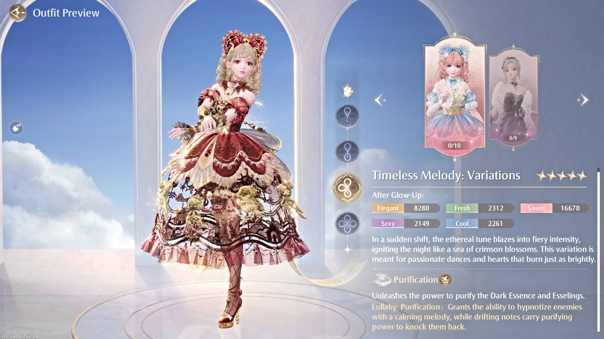 Melodia atemporal: variações de roupa no infinito nikki