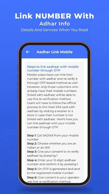 Link Number With Aadhar Info Ekran Görüntüsü 3