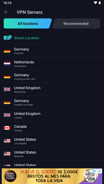 Schermata VPN Proxy Master 1