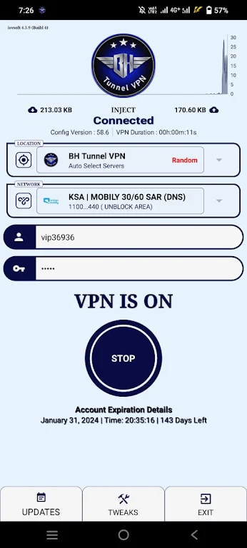 BH Tunnel VPN Captura de tela 2