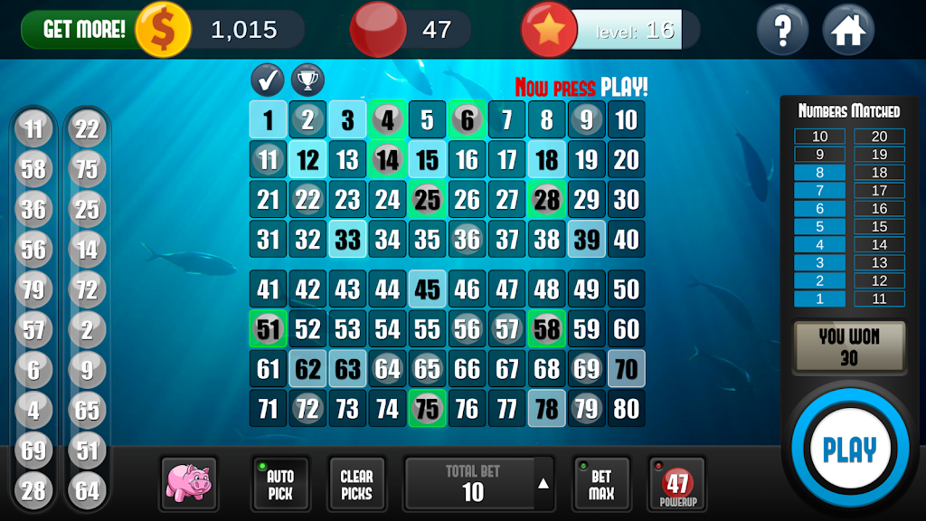 Keno Free Keno Game Tangkapan skrin 0