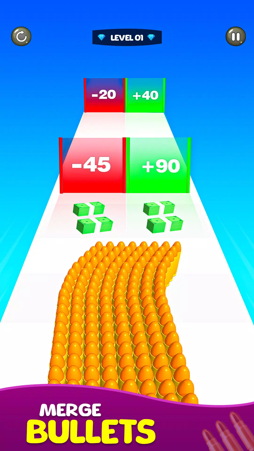Schermata Merge Bullet Army Game Run 3D 0