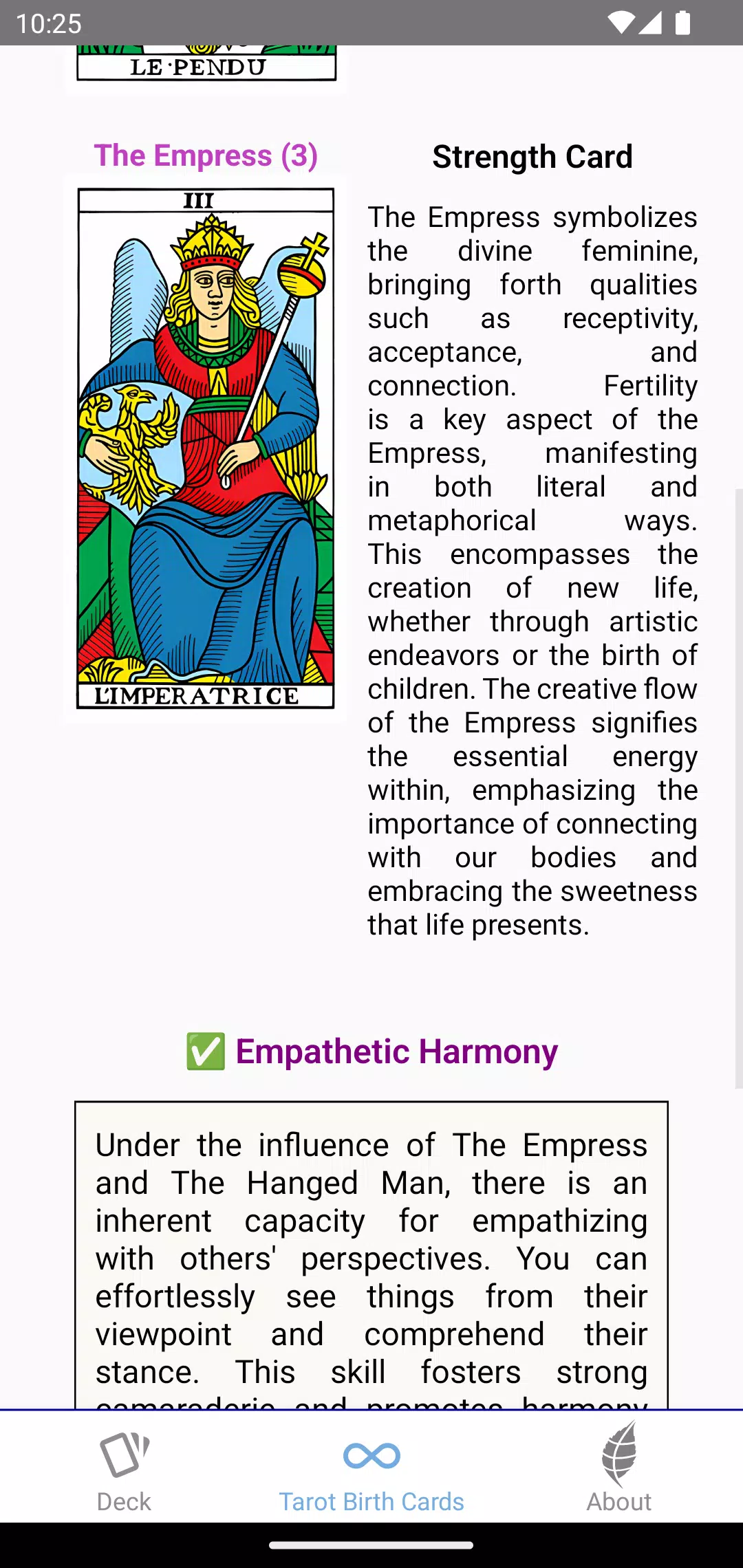 Tarot Birth Cards Capture d'écran 3