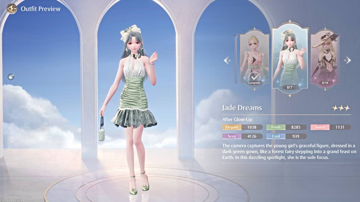 Jade Dreams outfit in Infinity Nikki