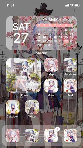 Wow Ayaka Theme - Icon Pack ภาพหน้าจอ 0