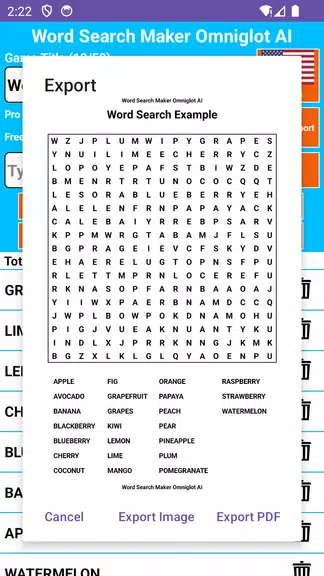 Word Search Maker Omniglot Capture d'écran 1