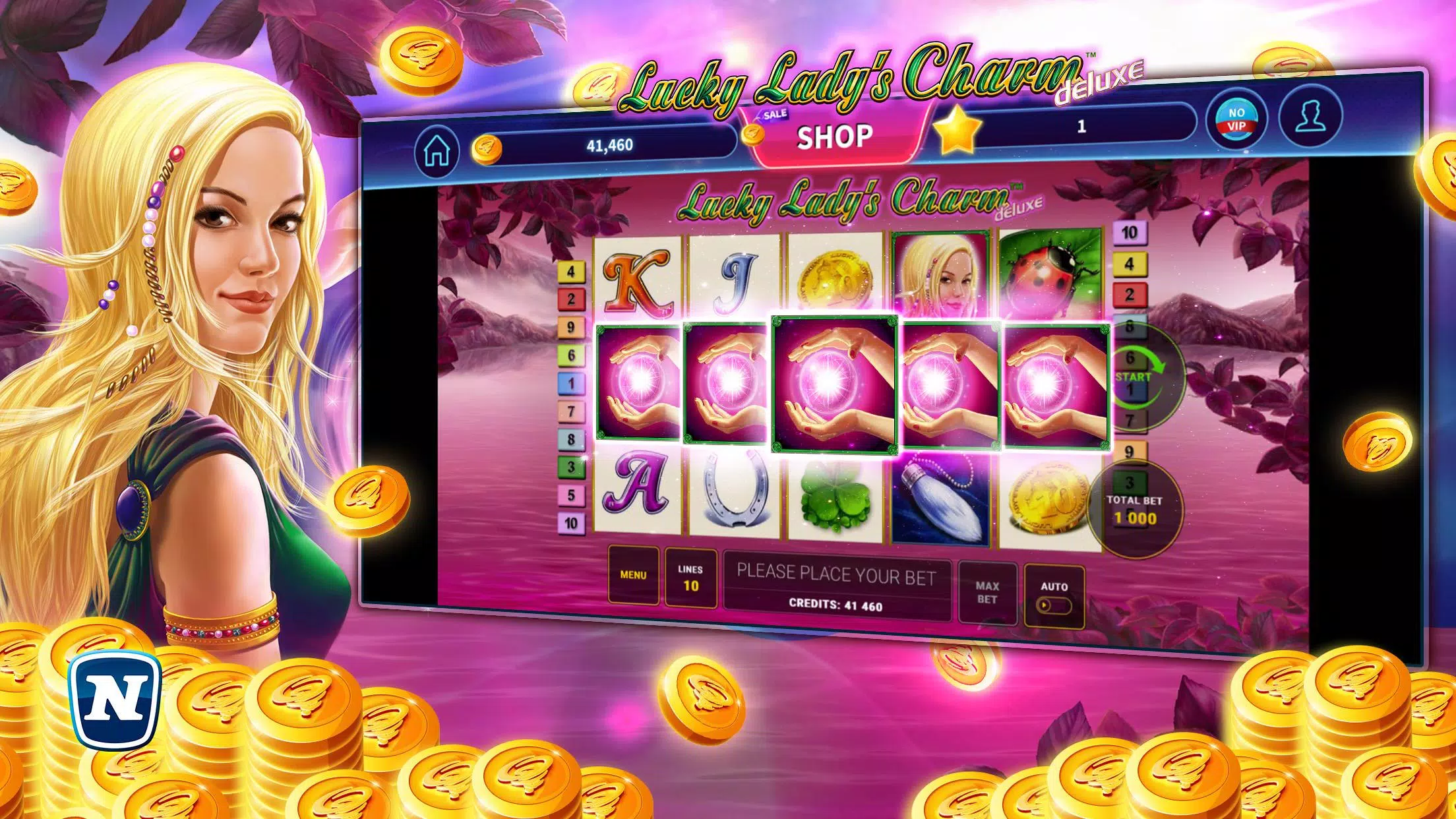 Lucky Lady's Charm Deluxe Slot Schermafbeelding 2