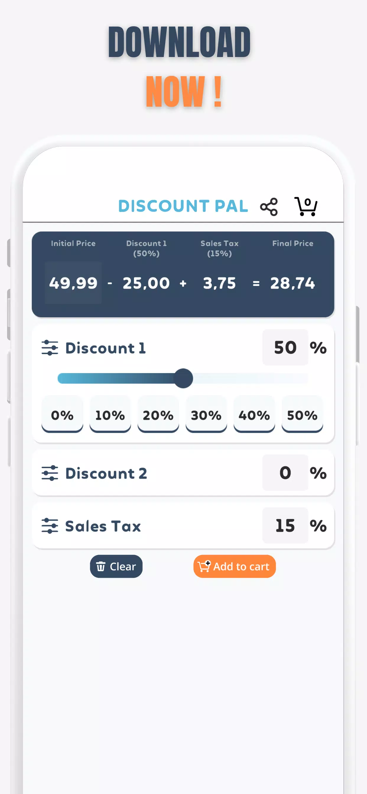 Percent Off Shoping Calculator Скриншот 3