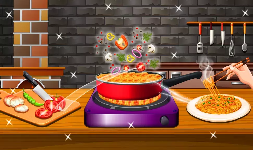 Crispy Noodles Cooking Game Ekran Görüntüsü 1