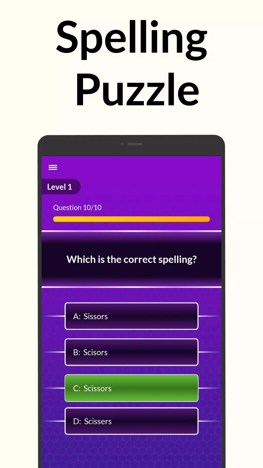 Schermata Spelling Bee: Spelling Quiz 2