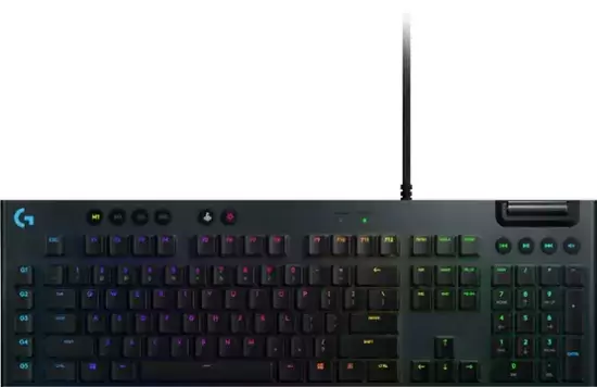 Logitech - G815 LIGHTSYNC Full-size Wired Mechanical GL Clicky Switch Gaming Keyboard with RGB Backlighting - Carbon