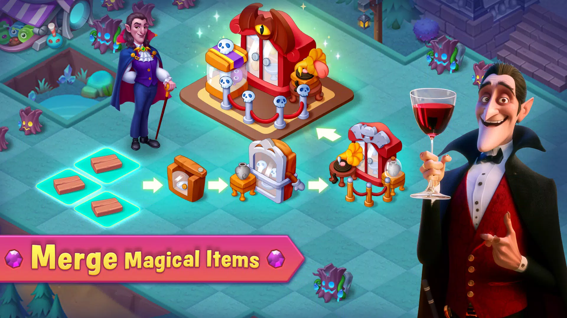 Merge Vampire: Monster Mansion ภาพหน้าจอ 3