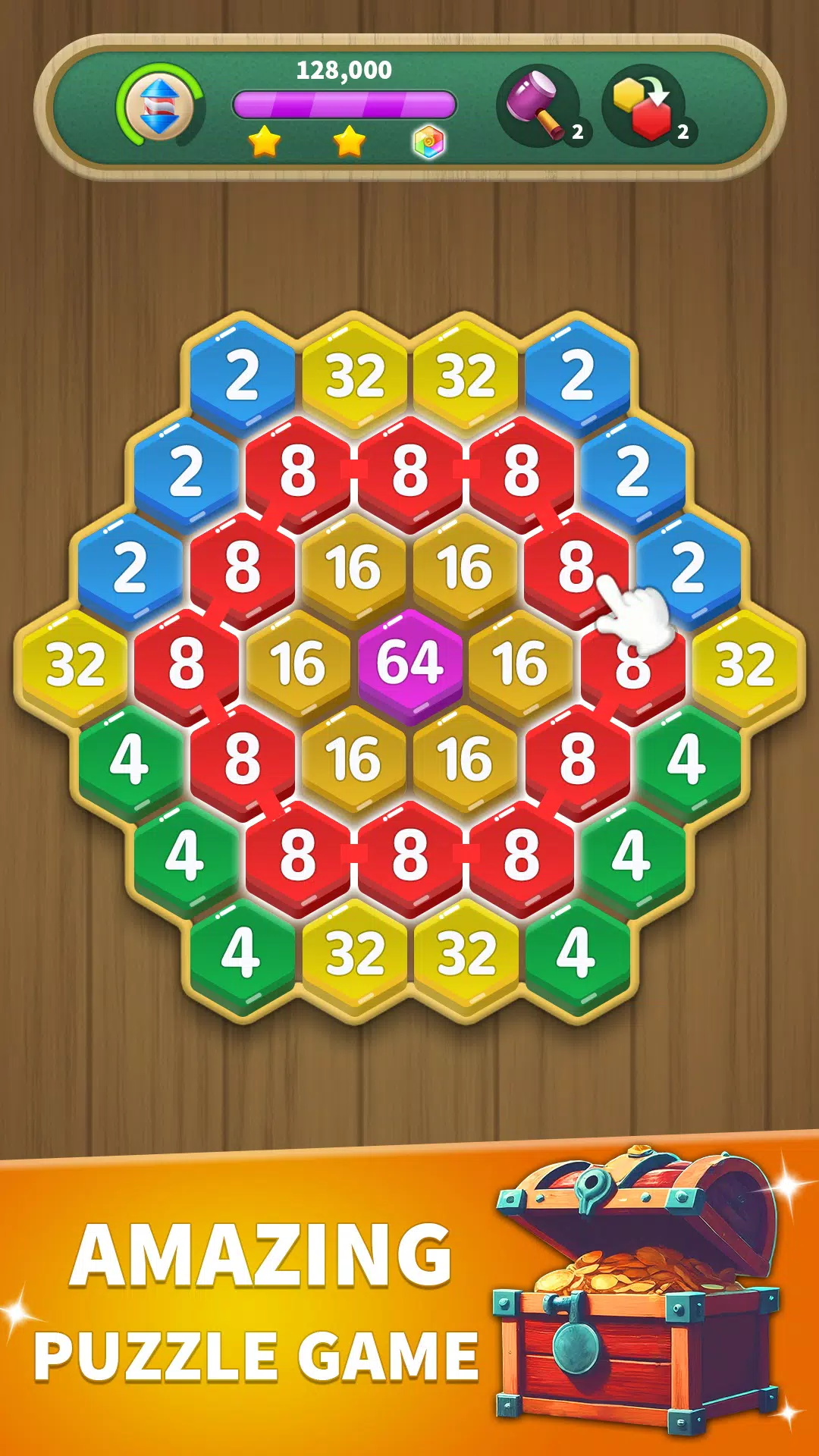 Hexa Connect: 2048 Puzzle Captura de pantalla 0