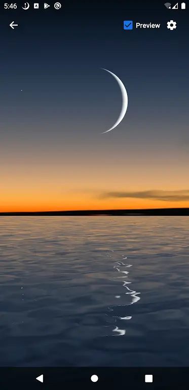 Moon Over Water Live Wallpaper ဖန်သားပြင်ဓာတ်ပုံ 0