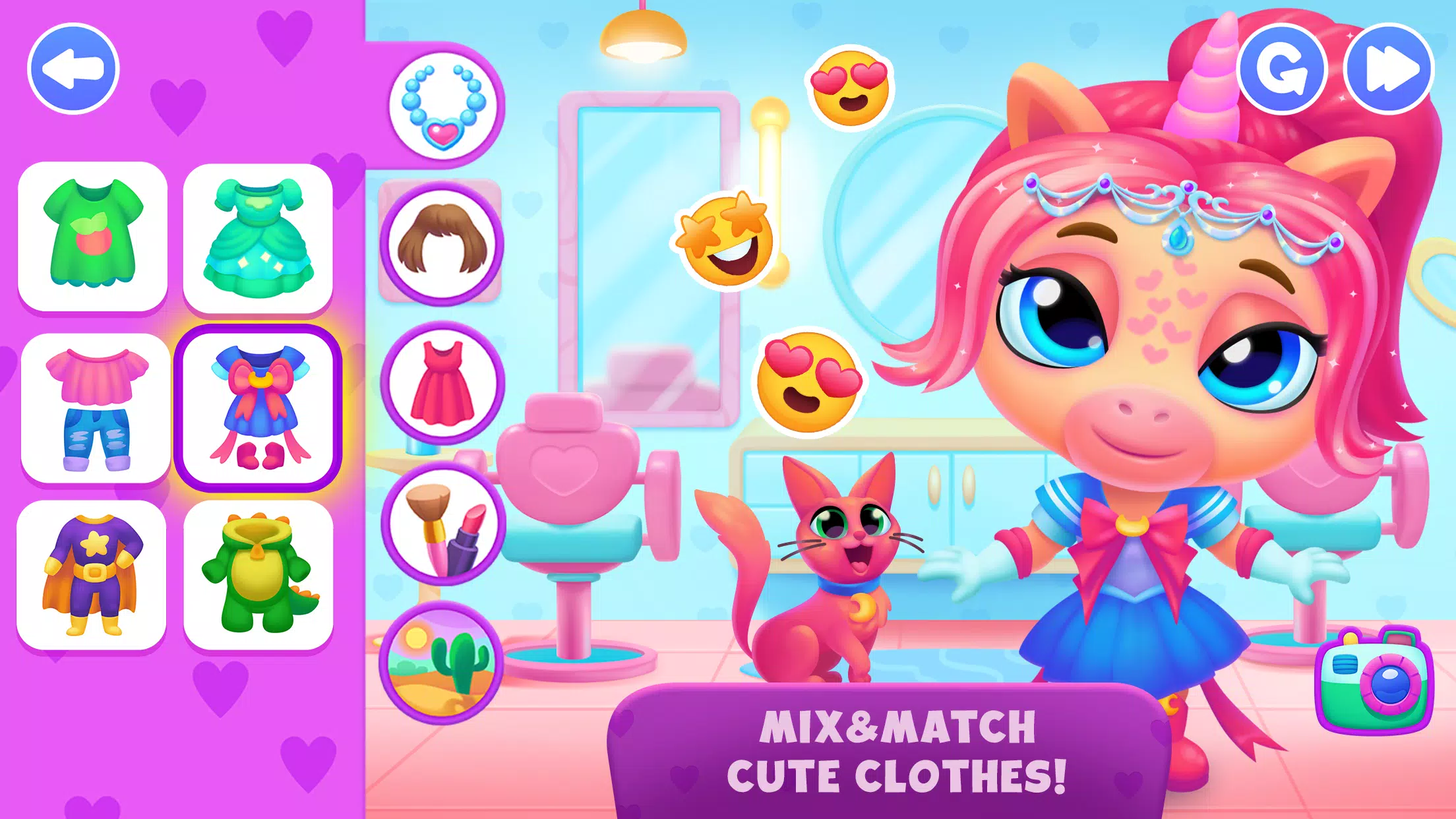 Unicorn Dress up games kids Tangkapan skrin 2