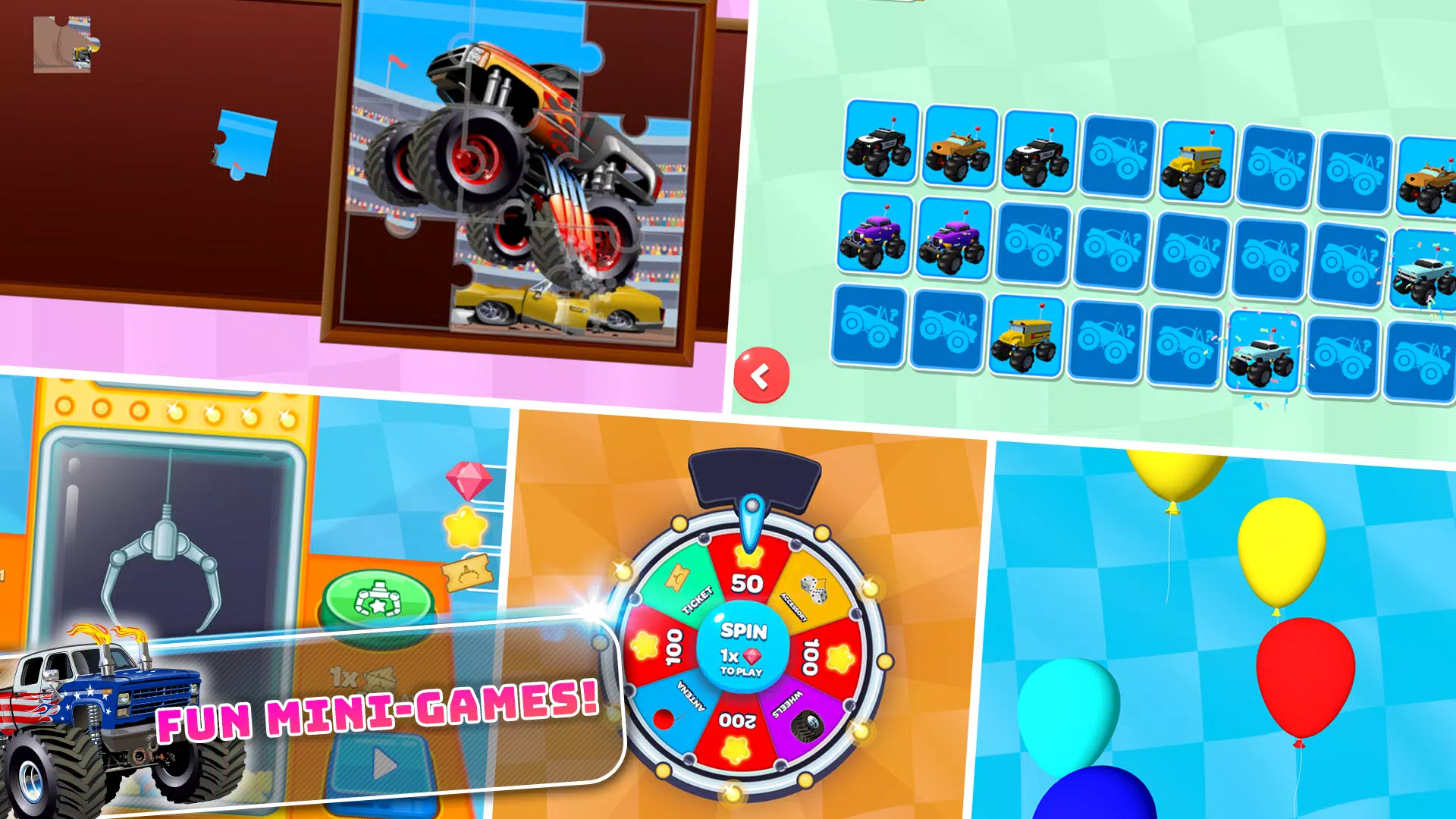 Monster Trucks Kids Race Game ဖန်သားပြင်ဓာတ်ပုံ 3