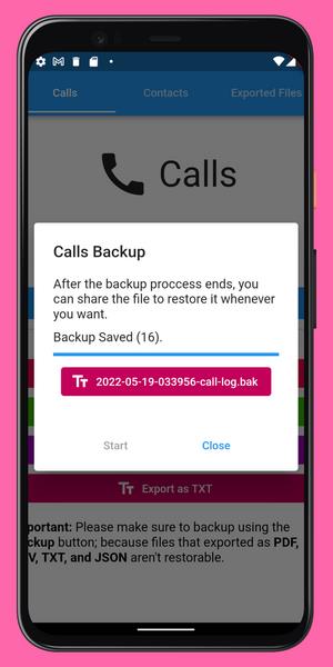 Call Log Backup,Restore & PDF Export Screenshot 2