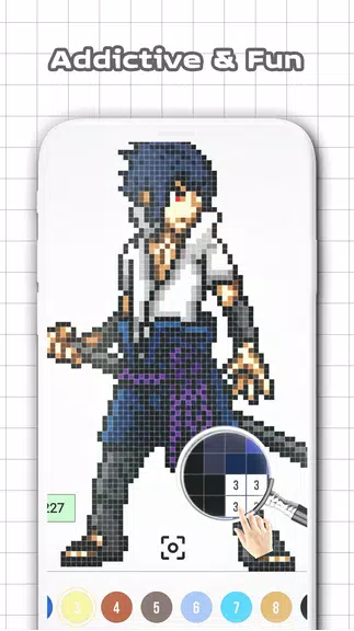 Color by Number - Naruto Sandbox Ninja Pixel ဖန်သားပြင်ဓာတ်ပုံ 1