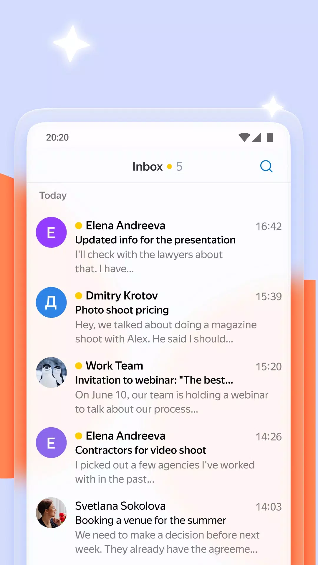 Yandex Mail Zrzut ekranu 1