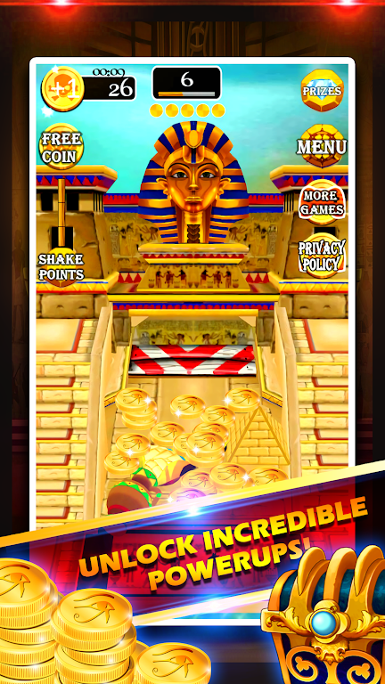 Gold of King Pharaoh Egypt - Coin Party Dozer Ekran Görüntüsü 0