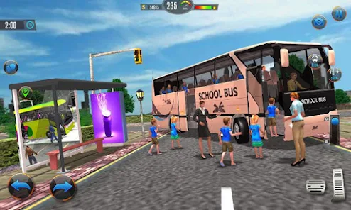 Offroad School Bus Drive Games Tangkapan skrin 0