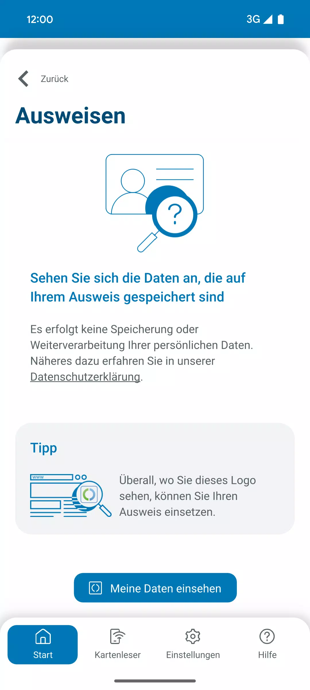 AusweisApp Bund Schermafbeelding 1