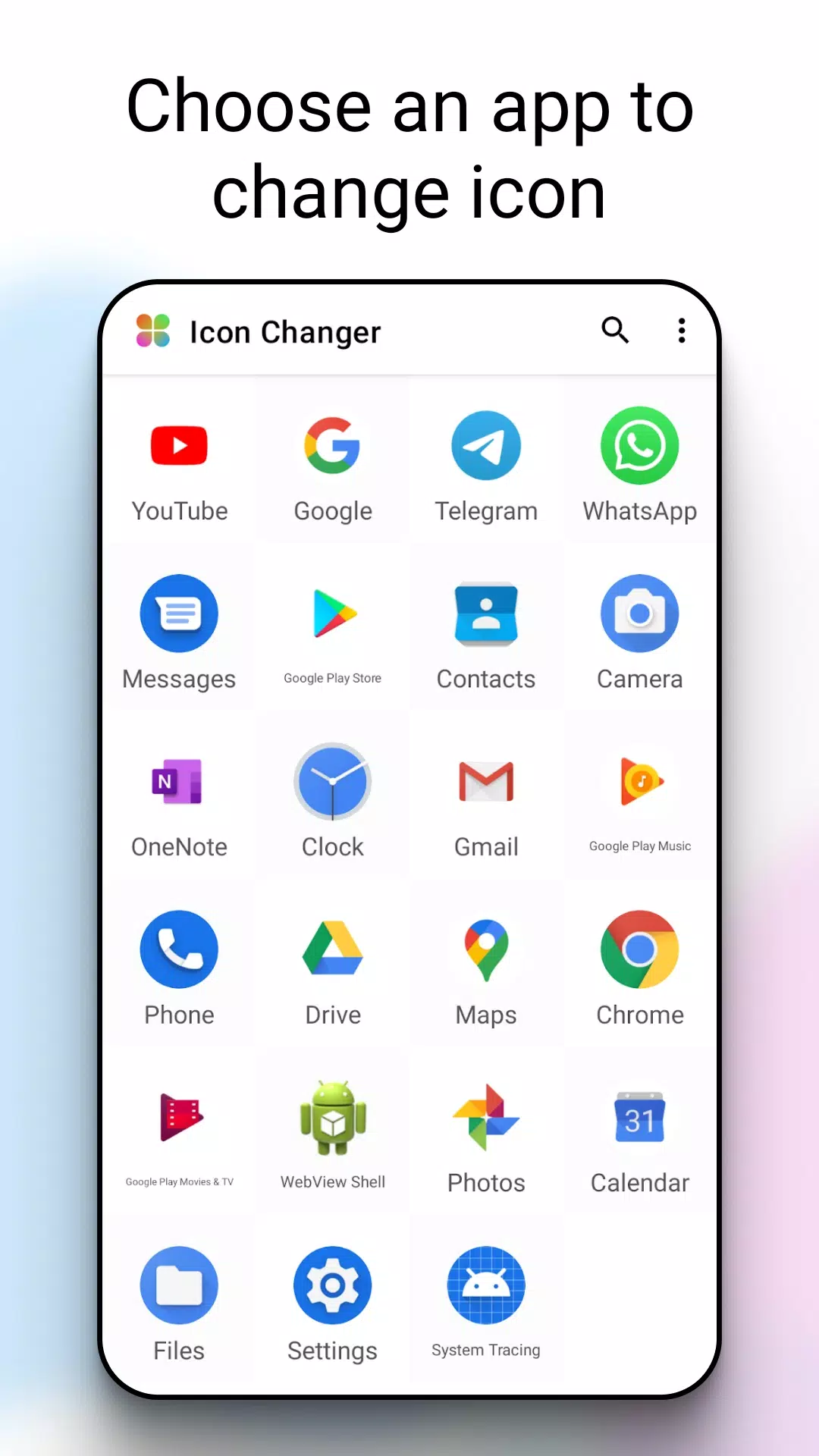 Icon Changer ဖန်သားပြင်ဓာတ်ပုံ 1