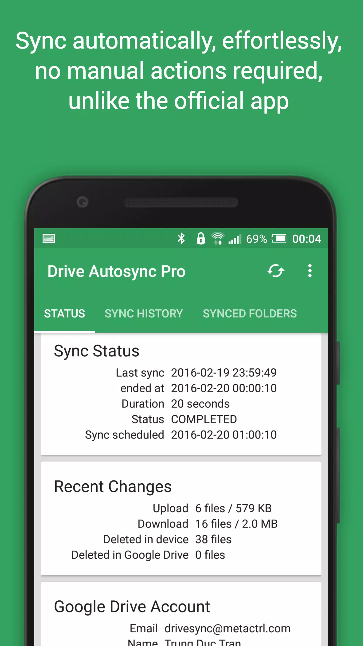 Autosync for Google Drive स्क्रीनशॉट 1