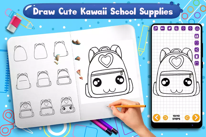 Learn to Draw School Supplies Zrzut ekranu 2