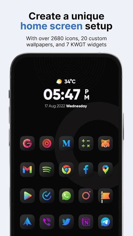 Athena Dark Icon Pack ဖန်သားပြင်ဓာတ်ပုံ 3