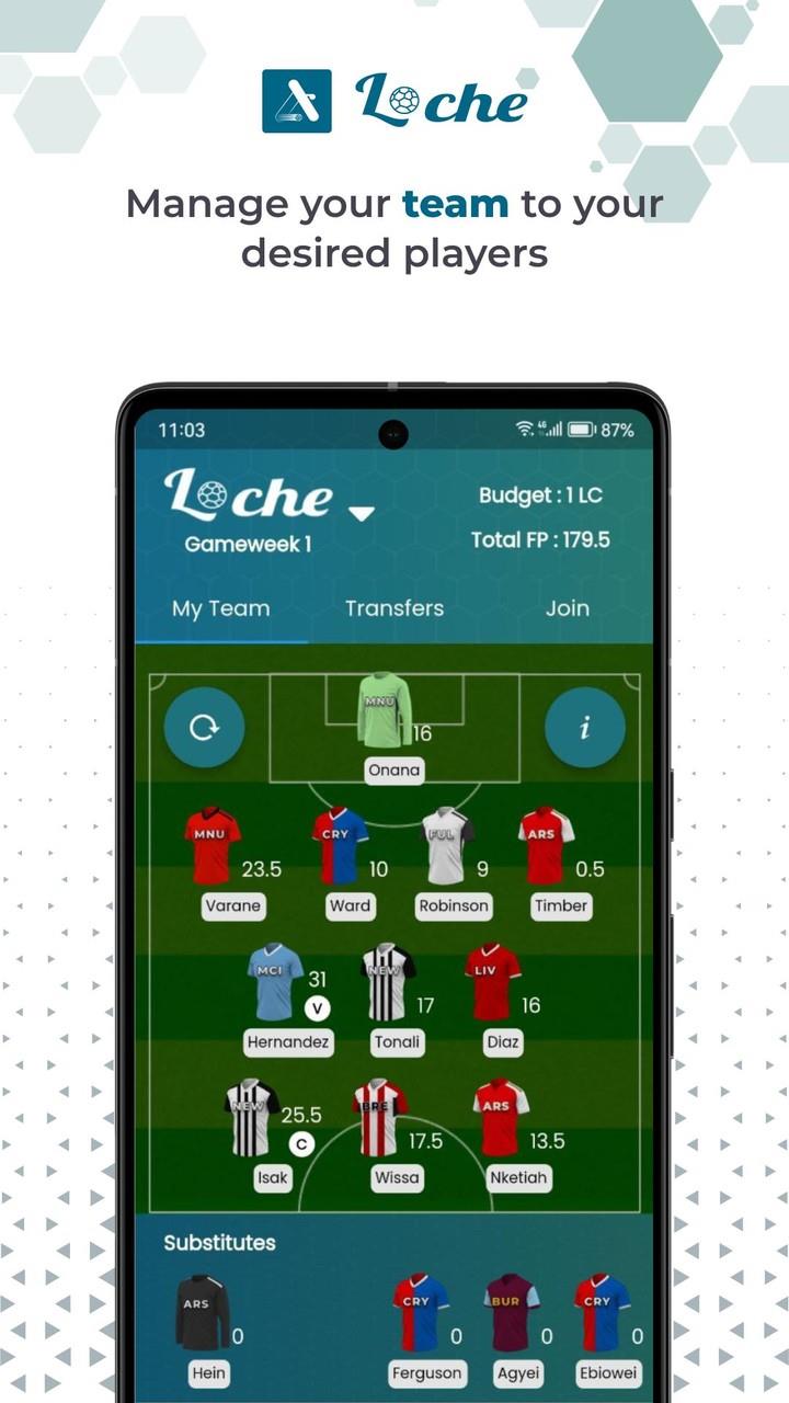 Loche Fantasy Football Ekran Görüntüsü 0